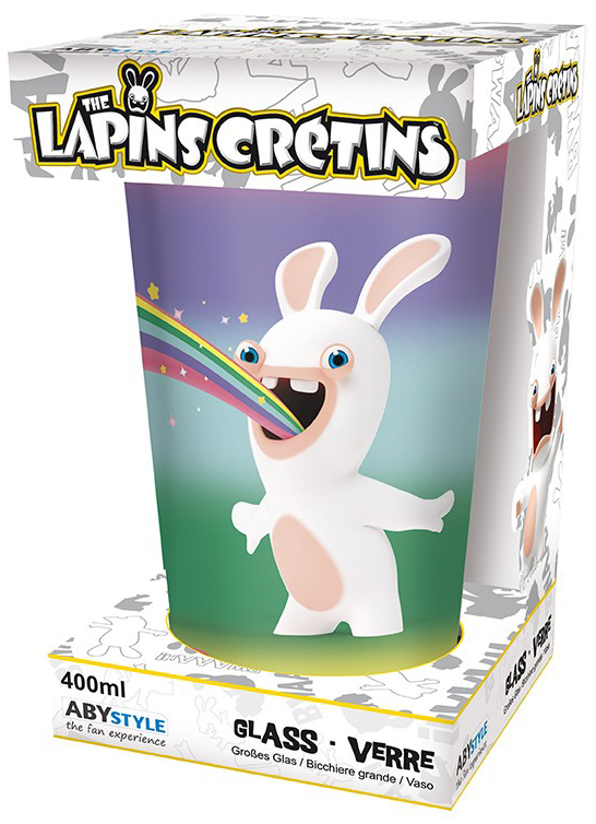 Lapins Cretins Rainbow Rabbits Drinking Glass Multicolor
