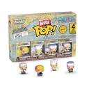 Funko Bitty Pop! One Piece - Sanji, Zeff, Kreig, and a Surprise Mystery Mini Figure - 0.9 Inch (2.2 Cm) Collectable - Stackable Display Shelf Included
