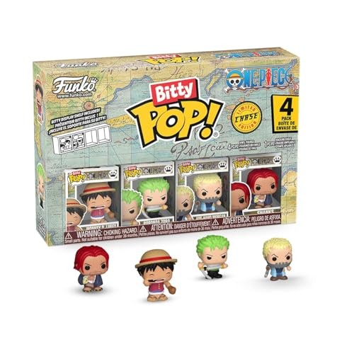 Funko Bitty Pop! One Piece - Monkey D. Luffy, Roronoa Zoro, Axe Hand Morgan, and a Surprise Mystery Mini Figure - 0.9 Inch (2.2 Cm) Collectable - Stac
