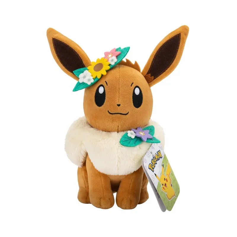 Pokemon 8" Plush Eevee With Flower