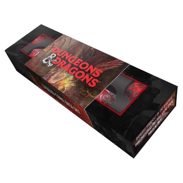 FanRoll Officially Licensed Dungeons & Dragons Red Liquid Core Dice Set
