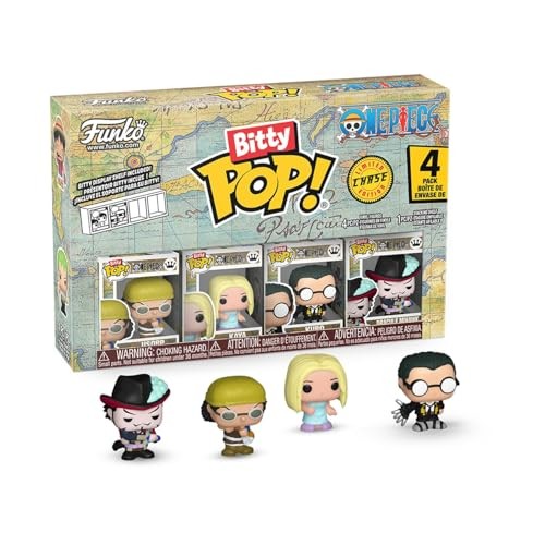 Funko Bitty Pop! One Piece - Usopp, Kaya, Kuro, and a Surprise Mystery Mini Figure - 0.9 Inch (2.2 Cm) Collectable - Stackable Display Shelf Included 
